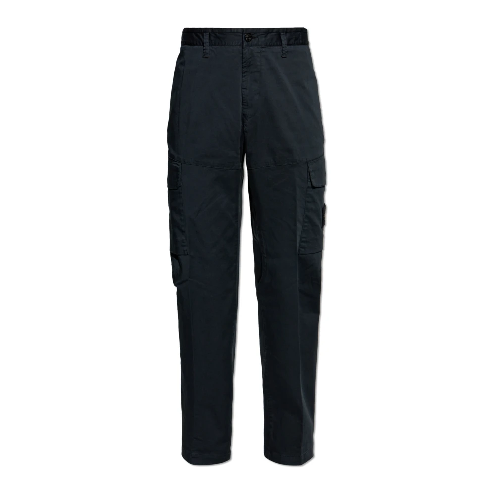 Stone Island Broek met Logo Blue Heren