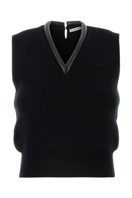 gilet-noir-en-melange-de-laine-extensible