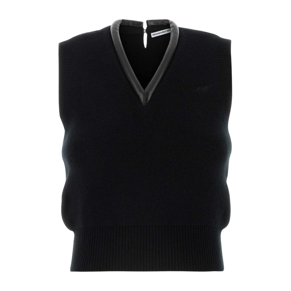 Alexander wang Zwarte Wollen Stretchvest Black Dames