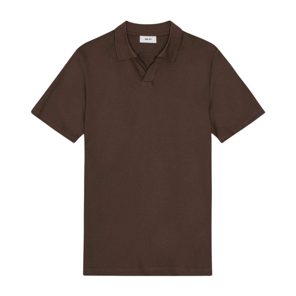 Nn07 Katoenen Jersey Poloshirt Demitasse Brown Heren