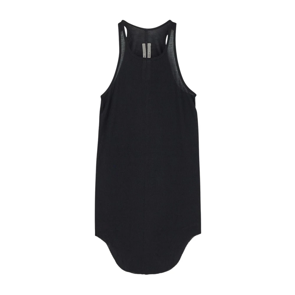 Rick Owens Geribbelde Tanktop Basic Viscose Black Dames