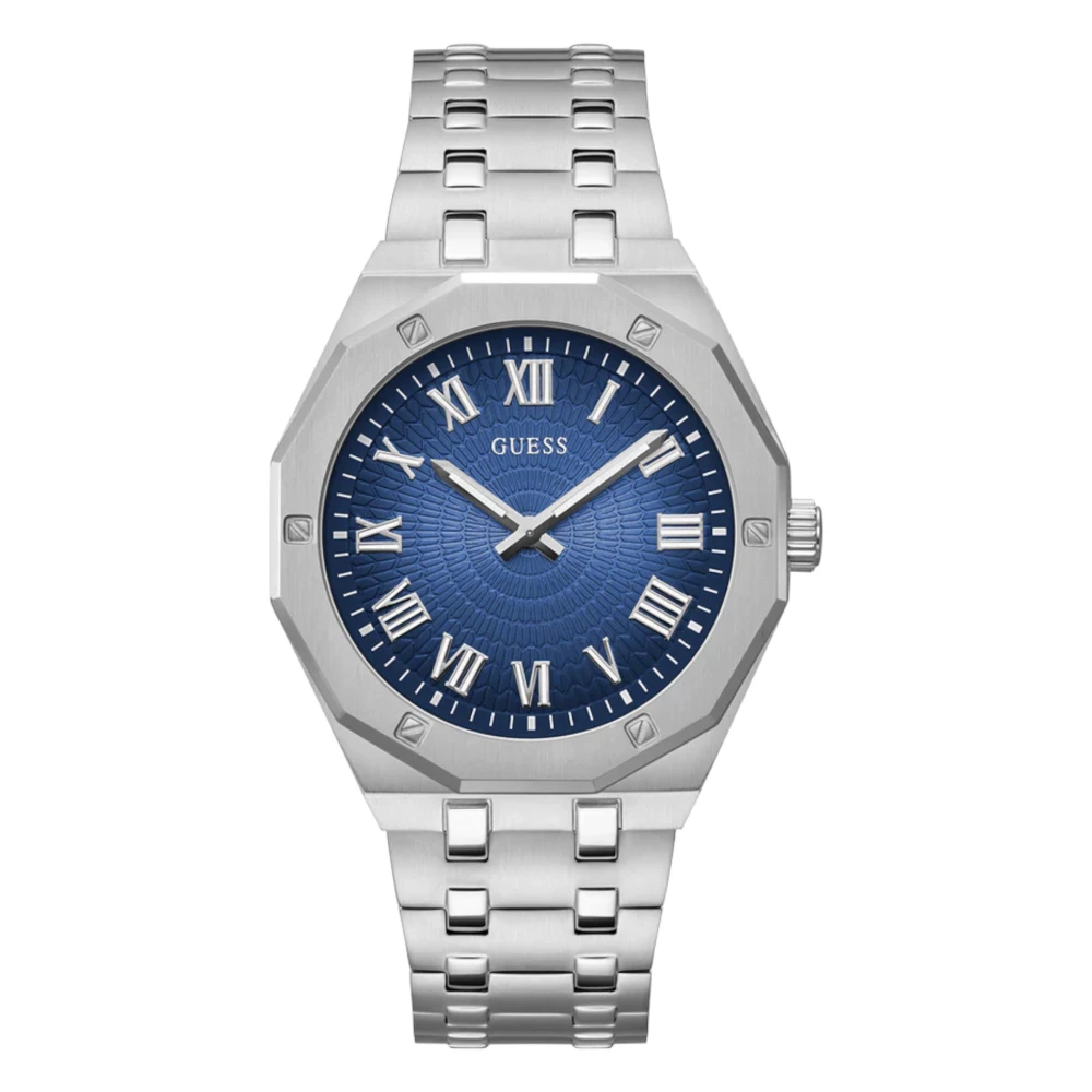 Guess Uomo Grigio - Orologio Pilota In Acciaio Quadrante Blu - Accessories - One Size