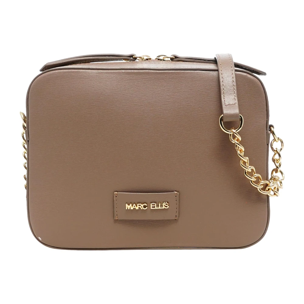 Marc Ellis Beige Schoudertas met Voorlogo Beige Dames