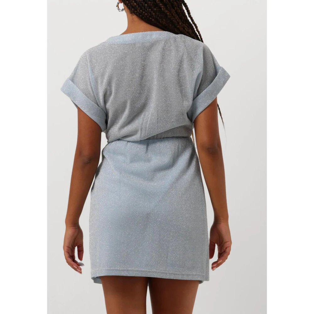 Refined Department Schitter in Zilveren Mini Jurk Sanne Blue Dames