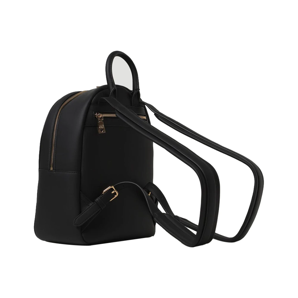 Moschino Zwarte Trendy Rugzak met Gouden Details Black Dames