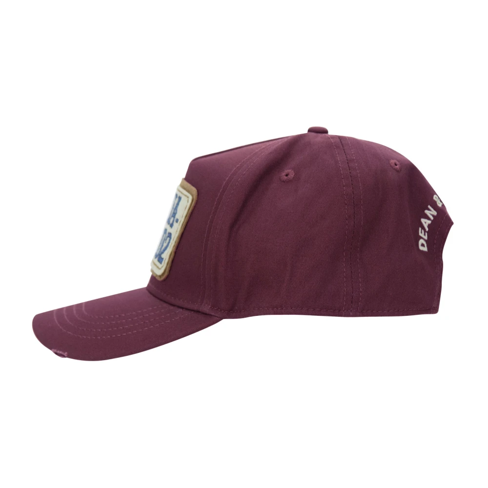 Dsquared2 Geborduurde baseballpet met gesp Red Unisex