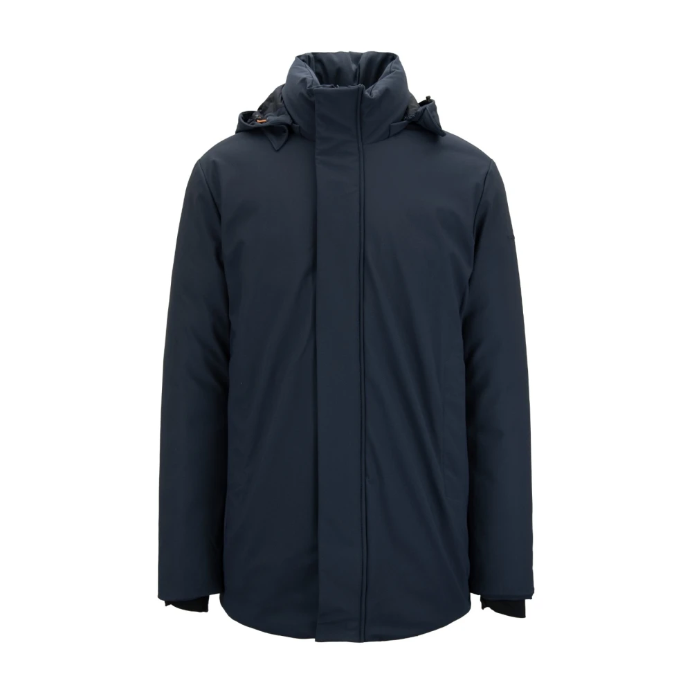Save The Duck Men's Blue Zip-Up Coat With Snap Button - Down Jackets - 2XL - Jackets
