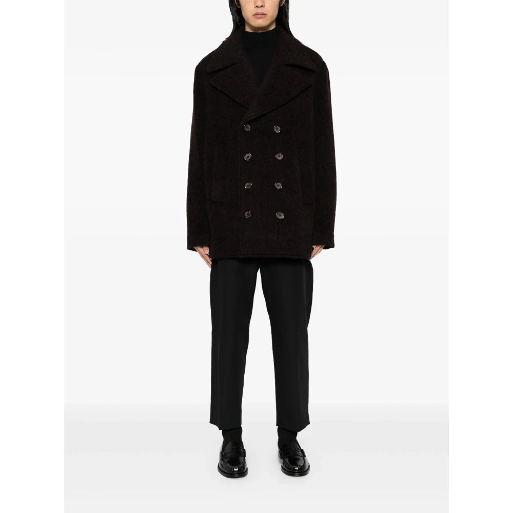 Dolce & Gabbana Bruine Pea Coat voor Mannen Brown Heren