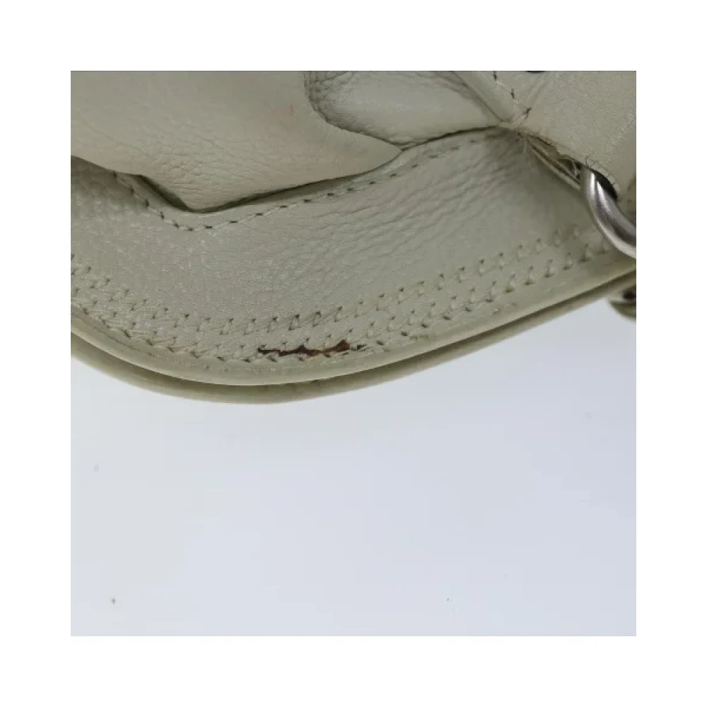 Dior Vintage Pre-owned Leather handbags White Dames