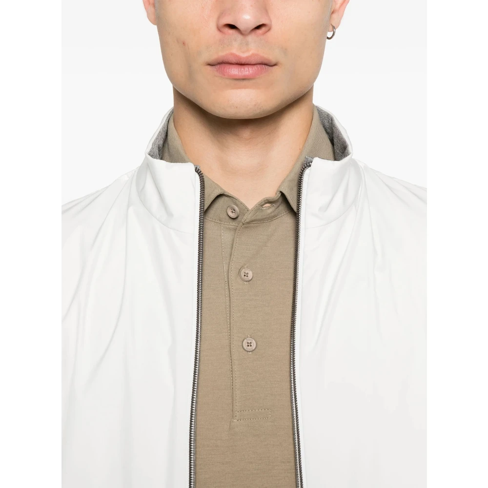 Herno Omkeerbare Ultralichte Polyester Jas met Rits White Heren