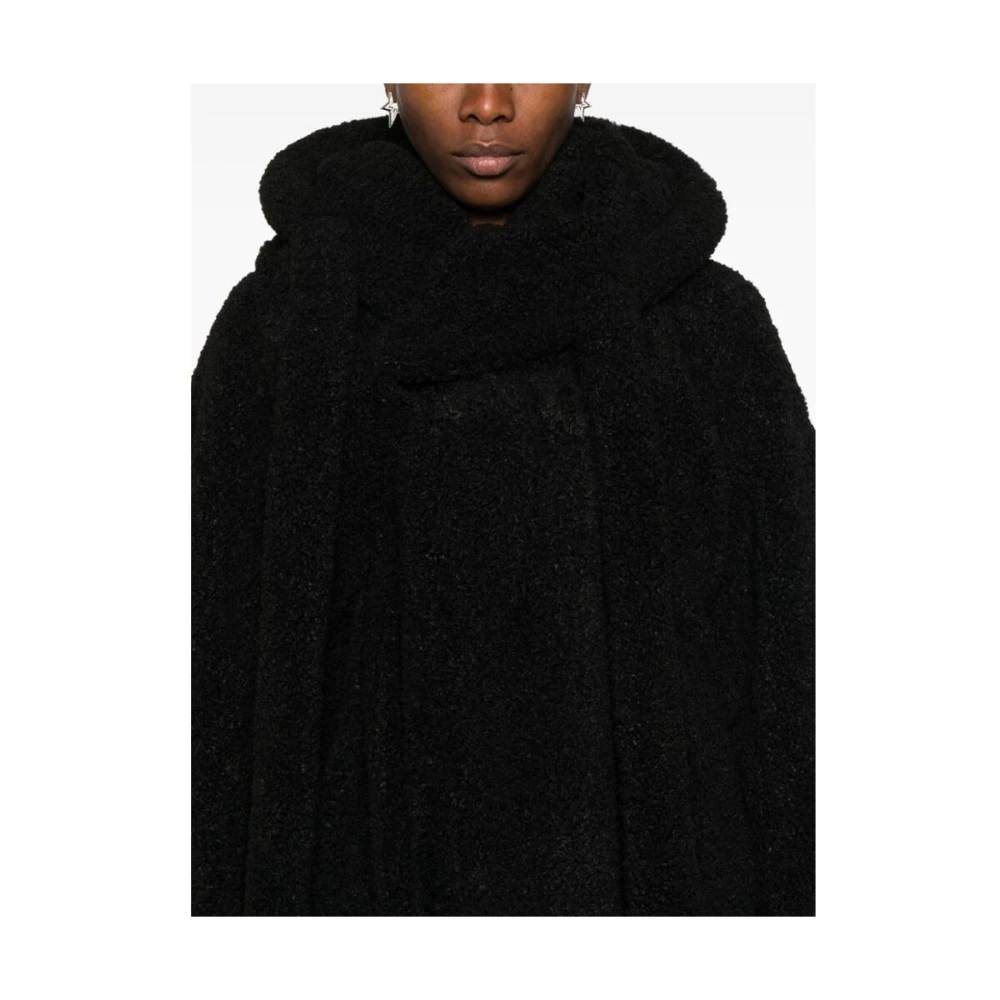 Ottolinger Zwarte Fleece Textuur Hoodiejas Black Dames