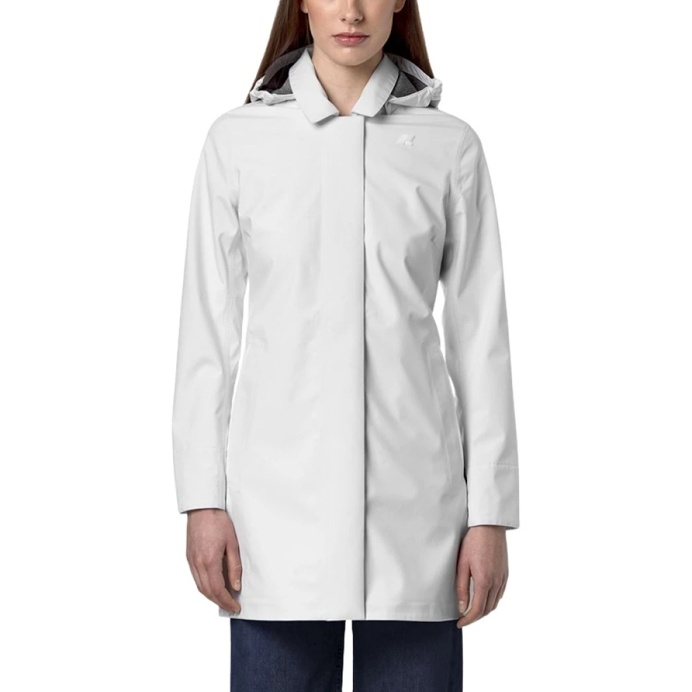 K-Way Women's White Mathy Bonded Jersey - Light Jackets - 4XL - Jackets