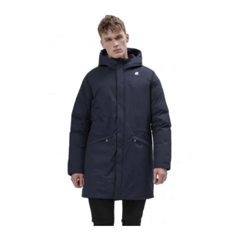 K-way Blauwe Ganzendons Parka Blue Heren
