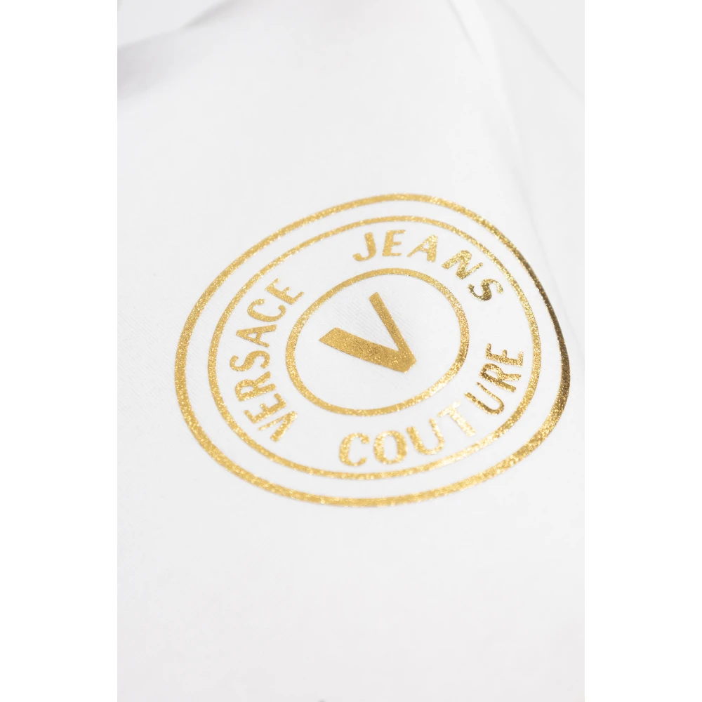 Versace Jeans Couture Jurk met bedrukt logo White Dames