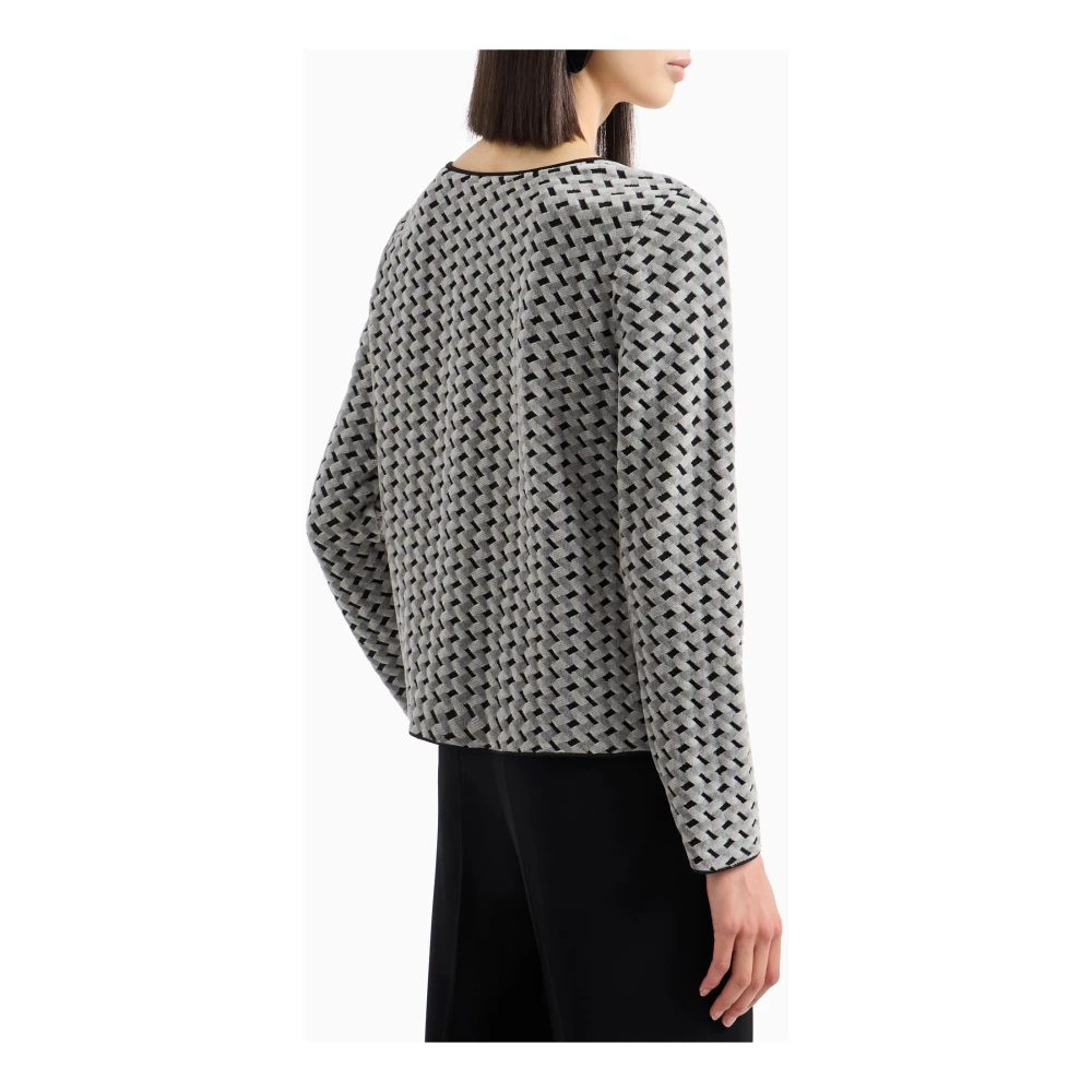 Emporio Armani Devoré Touch Sweaters Ronde Hals Lange Mouw Multicolor Dames