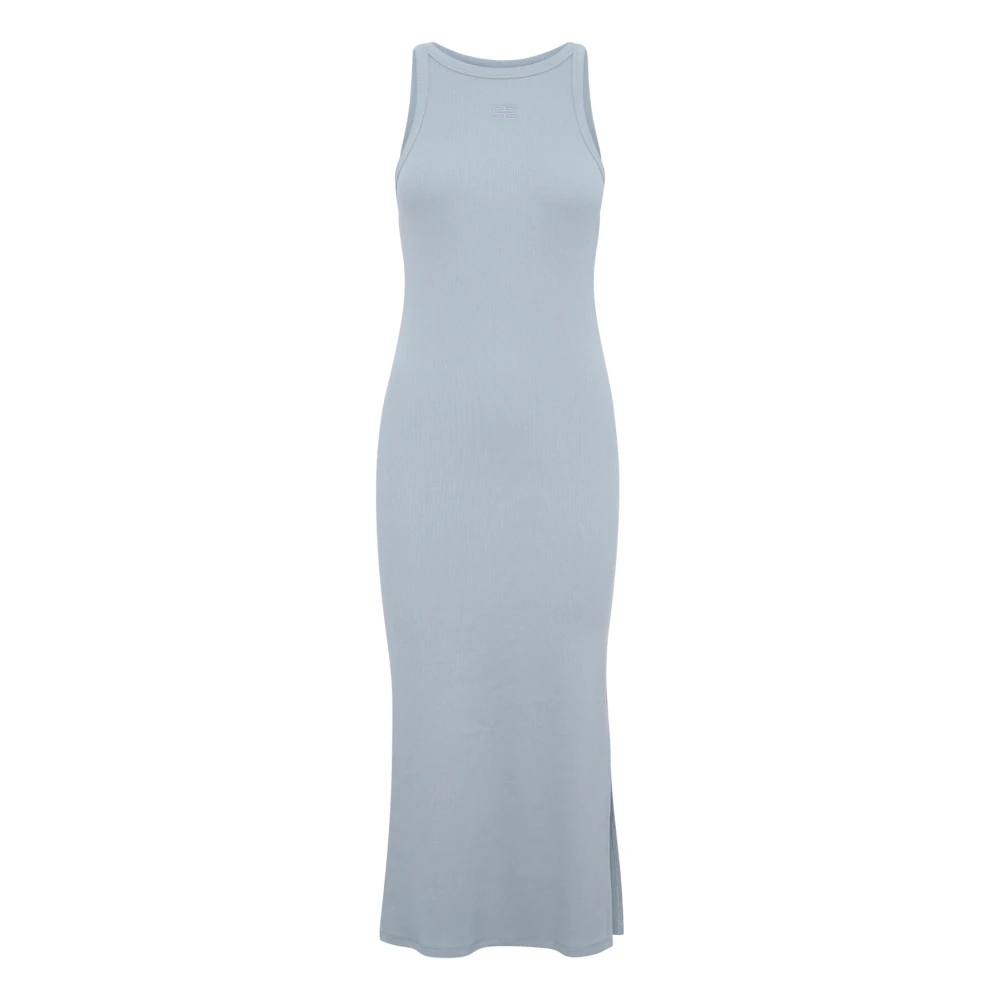 Gestuz Logo Tank Jurk Grijs Blauw Blue Dames