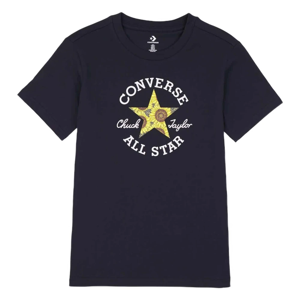 Converse Bloemen Chuck Taylor Patch Slim T-shirt Black Dames