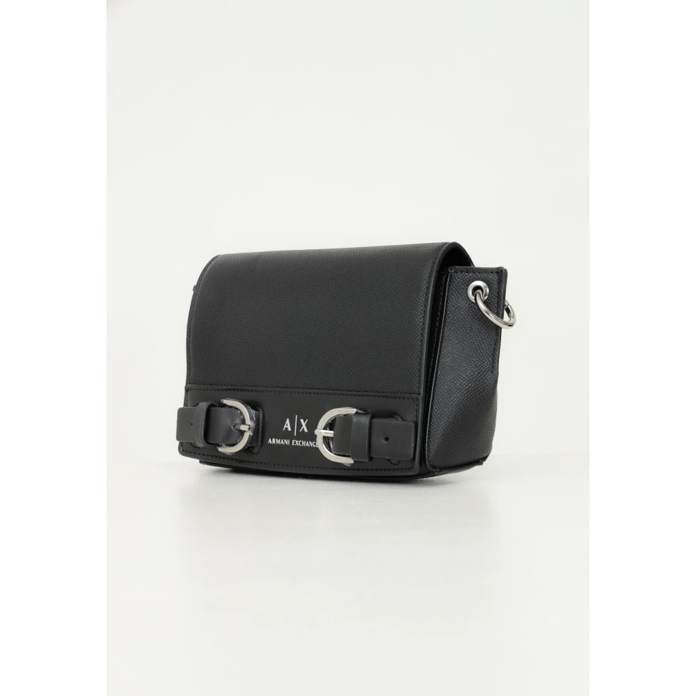 Armani Exchange Zwarte schoudertas met elegant ontwerp Black Dames