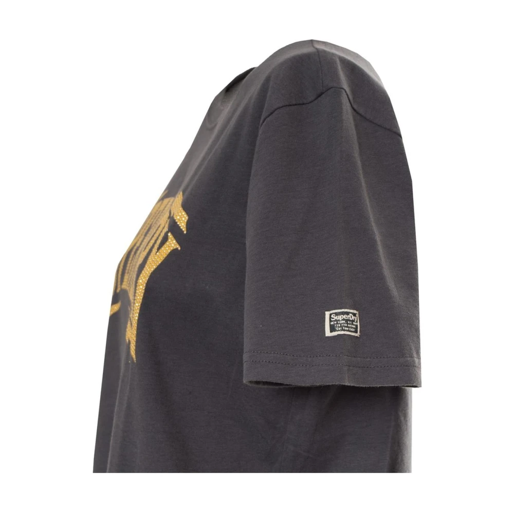 Superdry Bi-Color Logo T-shirt Korte Mouw Black Dames