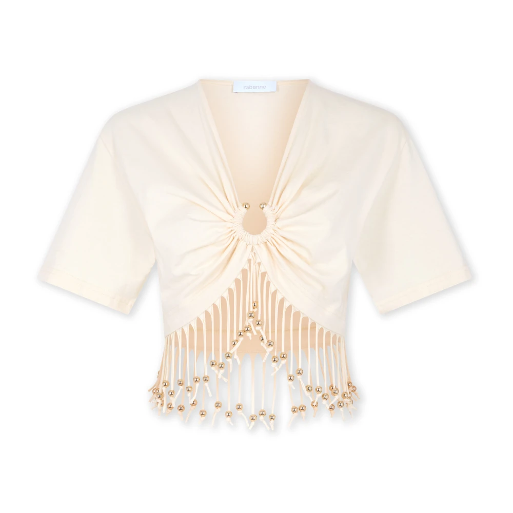 Rabanne Donna Top Cropped In Jersey Di Cotone Bianco It Taglia 40- Mytheresa - Immagine 2