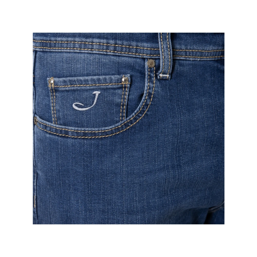 Jacob Cohën Donkerblauwe Gewassen Straight Cut Jeans Blue Heren