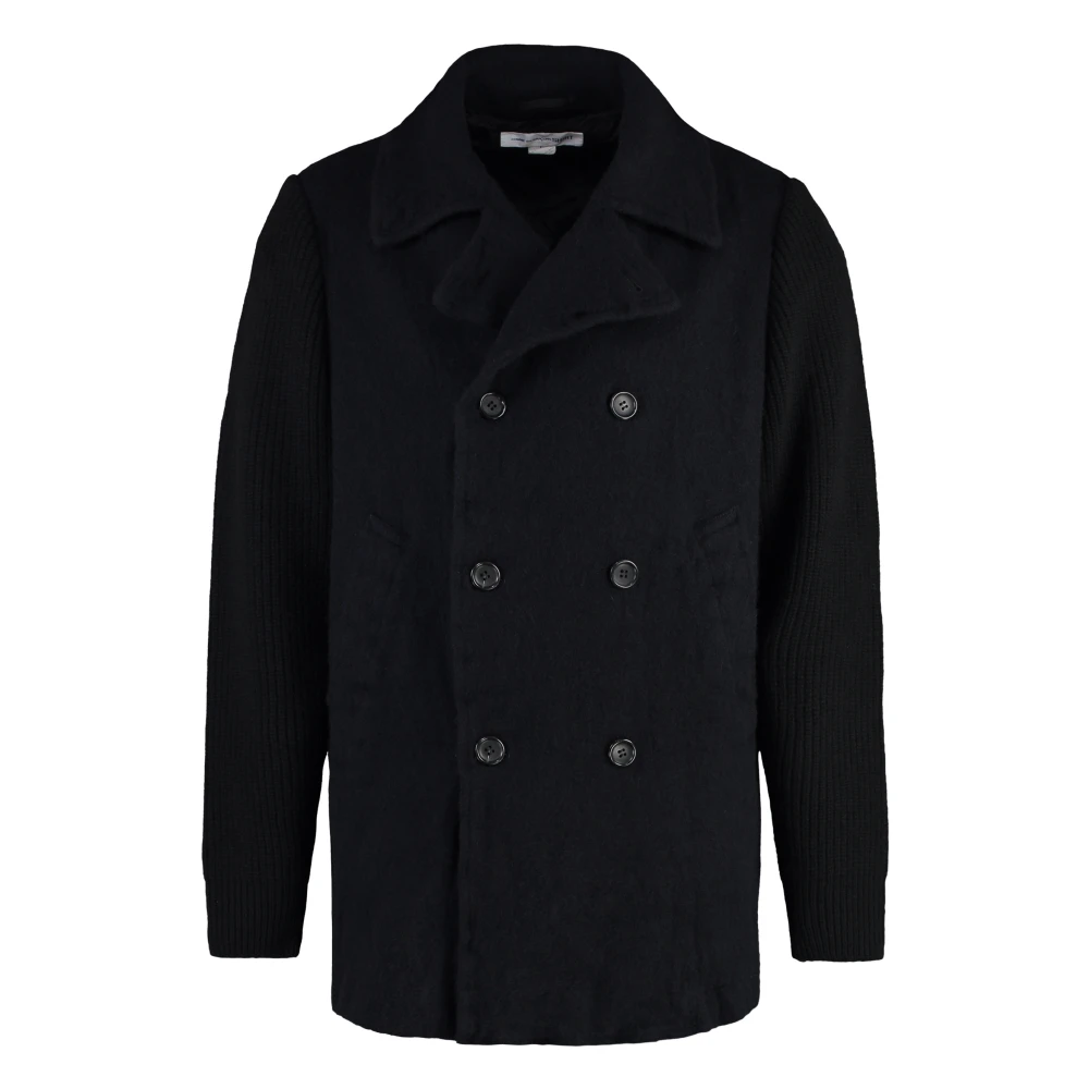 Comme des Garçons Gebreide Mouw Wol Peacoat Blue Heren