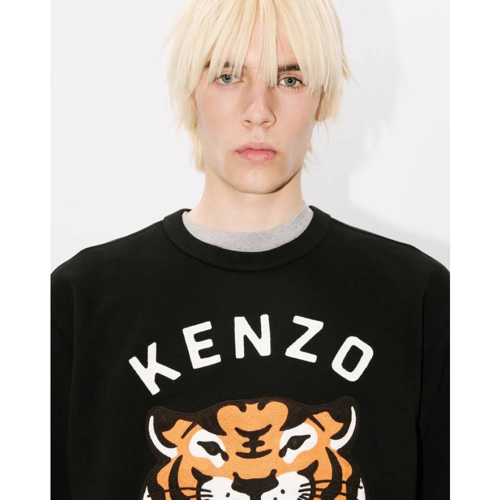 Kenzo Lucky Tiger Geborduurde Trui Black Heren