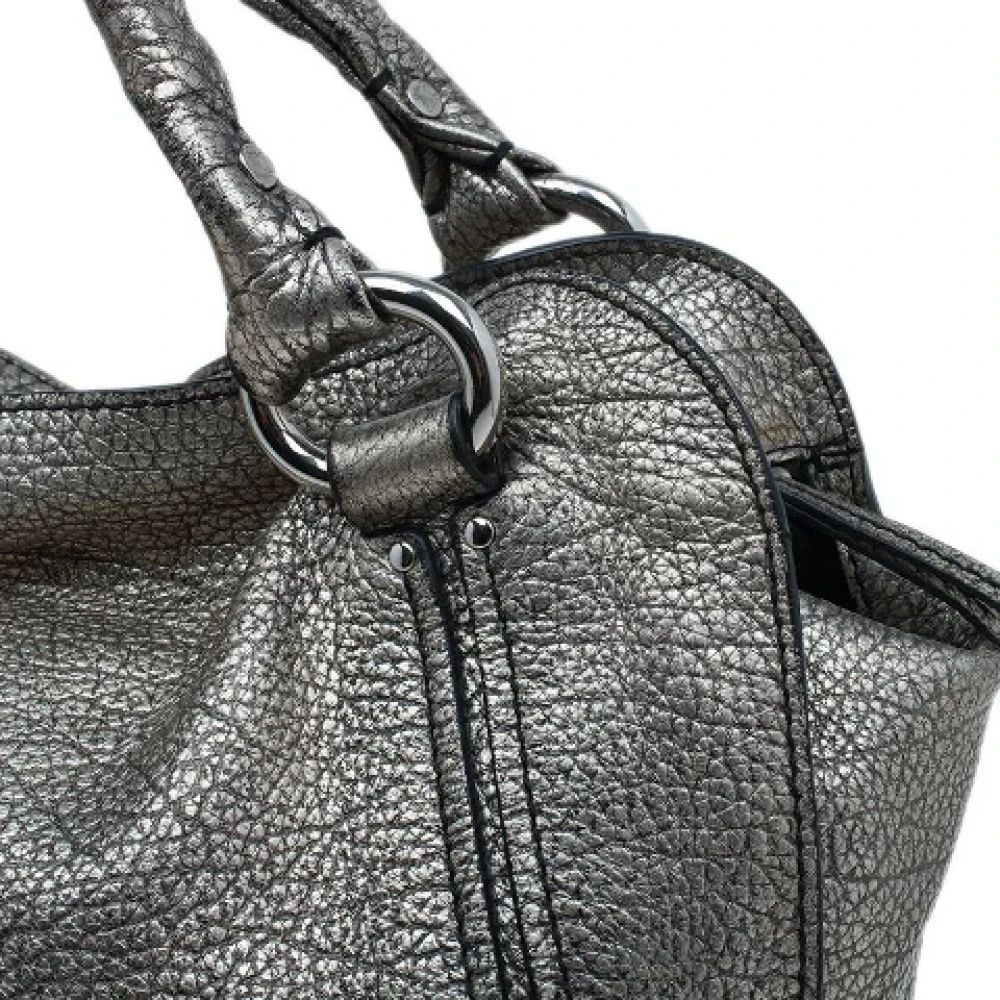 Celine Vintage Pre-owned Leather handbags Gray Dames
