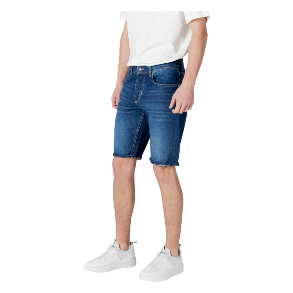 Antony Morato Blauwe Katoenen Rits Shorts met Zakken Blue Heren
