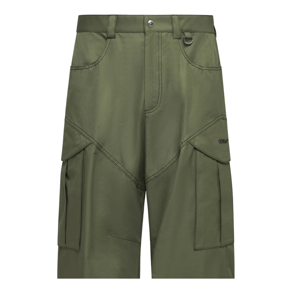 Off White Elegante Witte Broek Green Heren