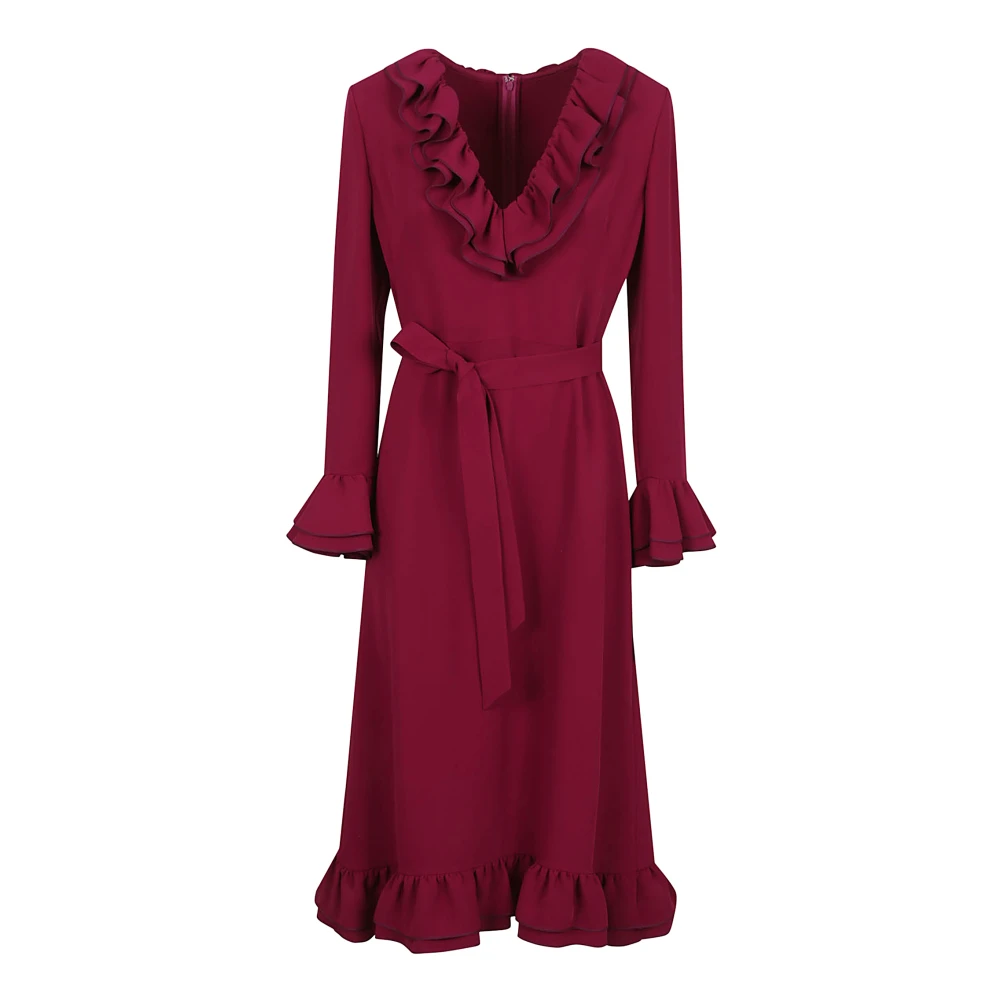 Valentino Garavani Magenta Effen Jurk Phalaris Stijl Red Dames