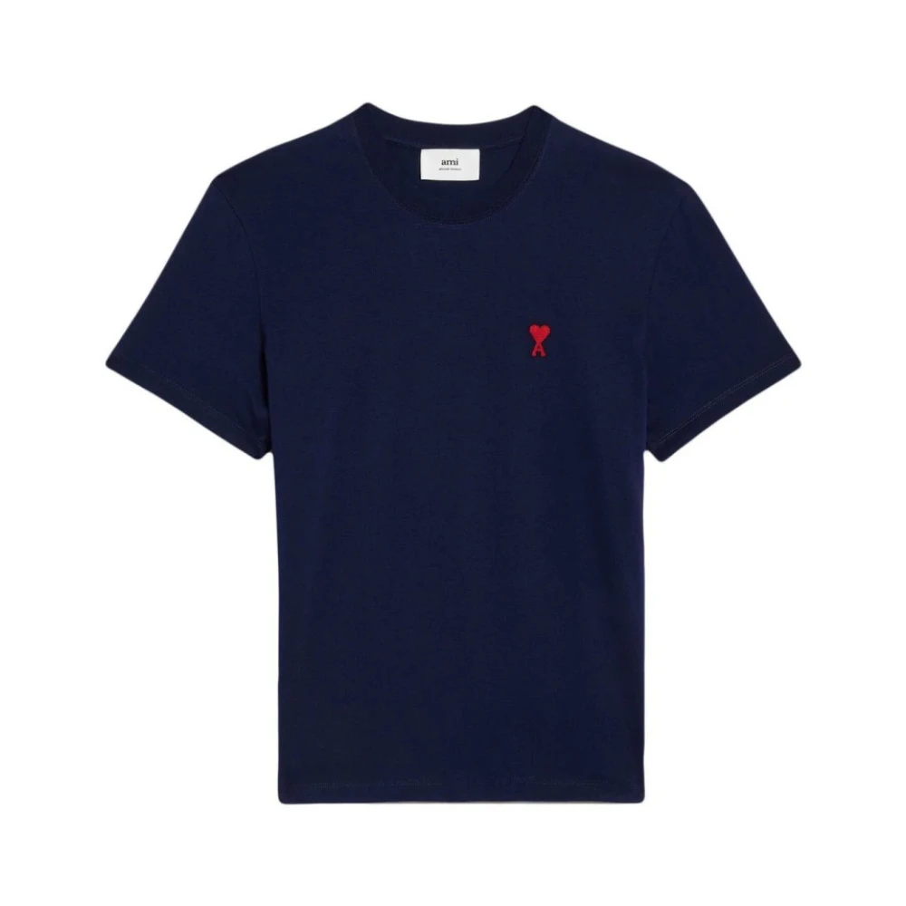 Ami Paris T-Shirts, Male, S, T-Shirt Ami De Coeur Blue