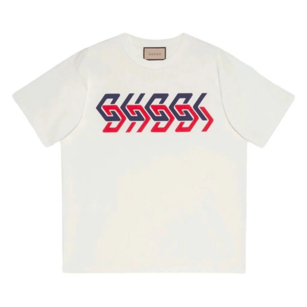 Gucci Bedrukt Logo Oversized Wit T-Shirt White Heren