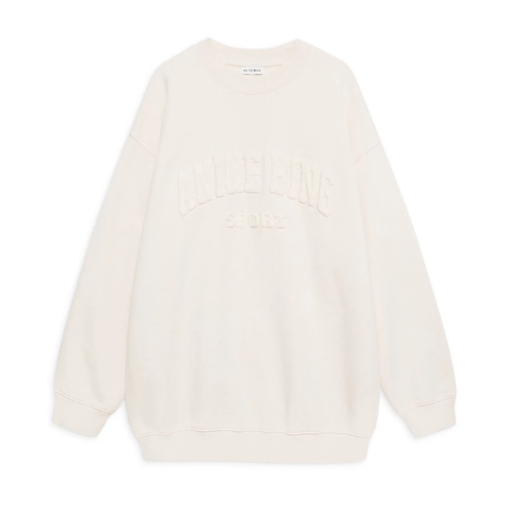 Anine Bing Women's Cream Cozy Sweatshirt With Plush Logo