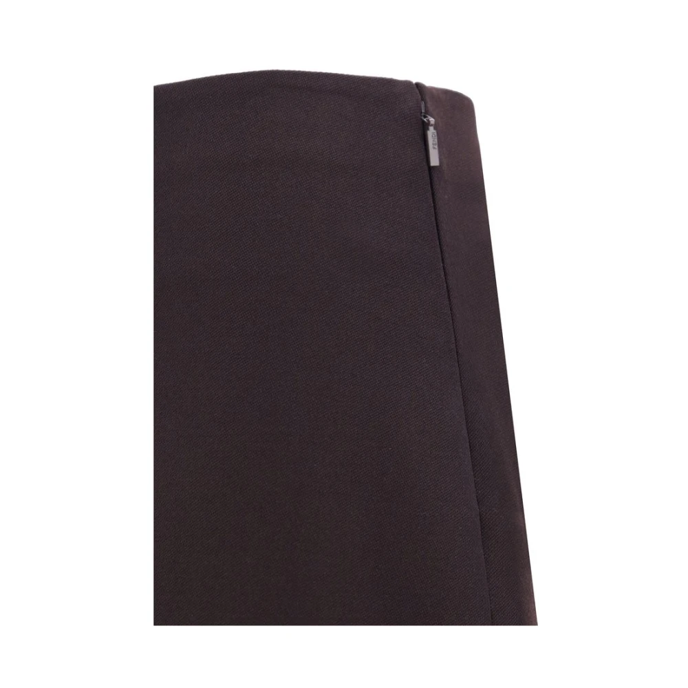 Fendi Wollen Midirock met splitten en rits Brown Dames