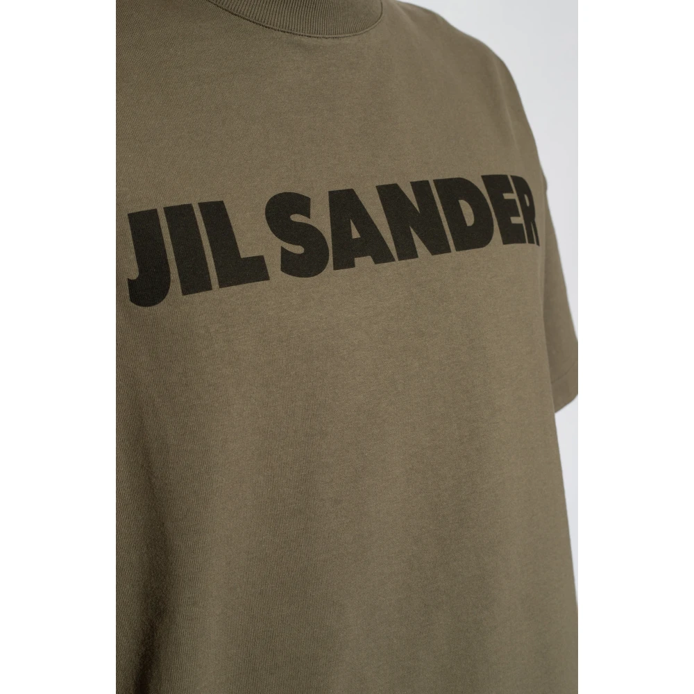 Jil Sander T-shirt met logo Green Heren