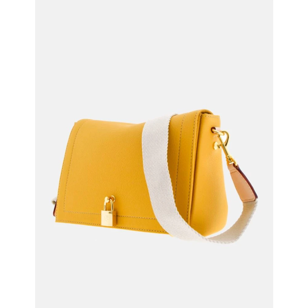 Carolina Herrera Afsluitbare Crossbody Tas van Mocán Leer Yellow Dames