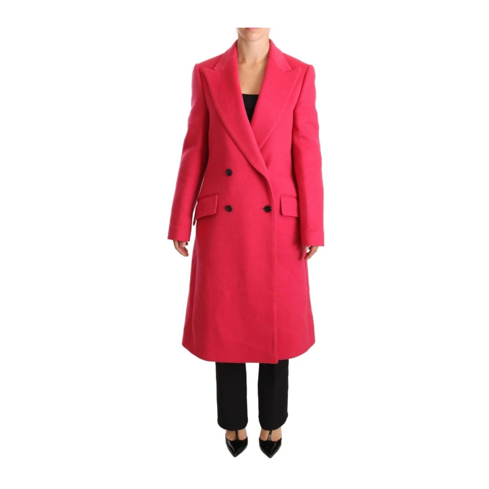 Dolce & Gabbana Women's Pink Double-Breasted Coats,, Double Breasted Trenchcoat Jacket 2XS