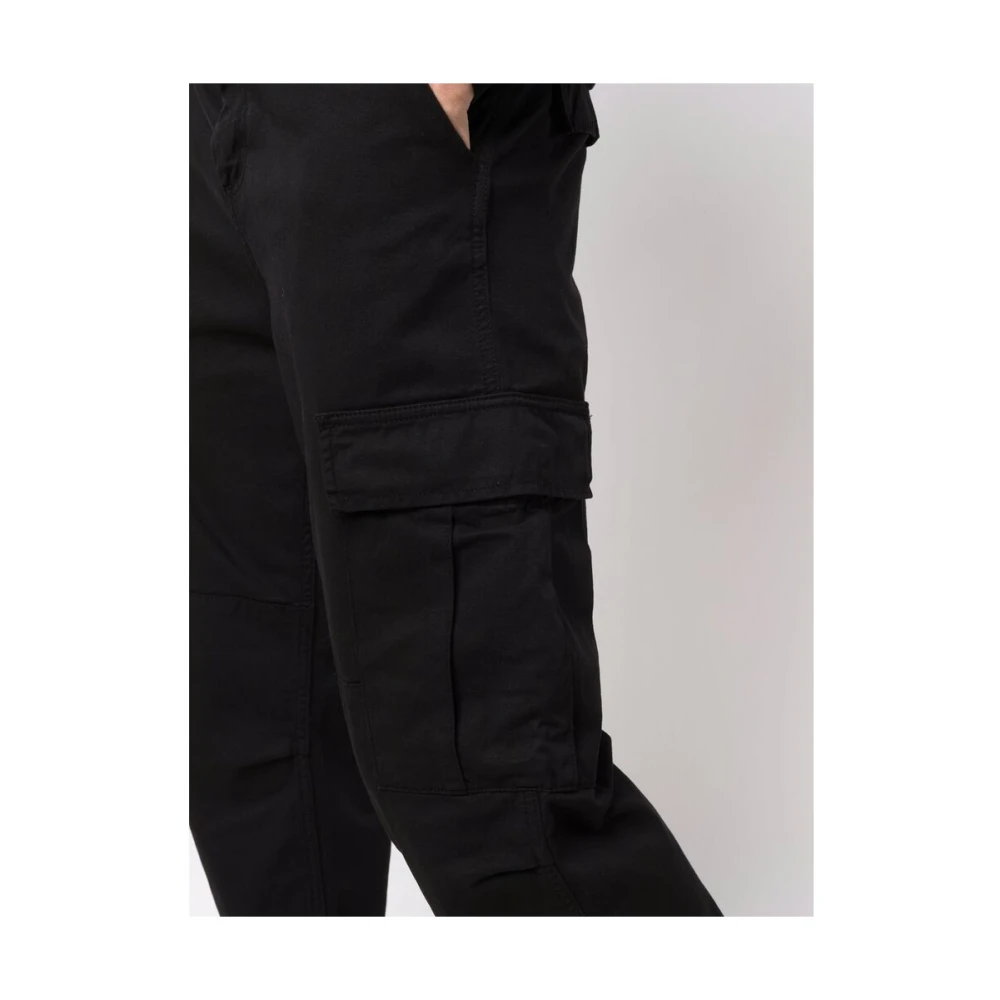 Carhartt WIP Zwarte Cargo Broek Rechte Pijp Black Heren