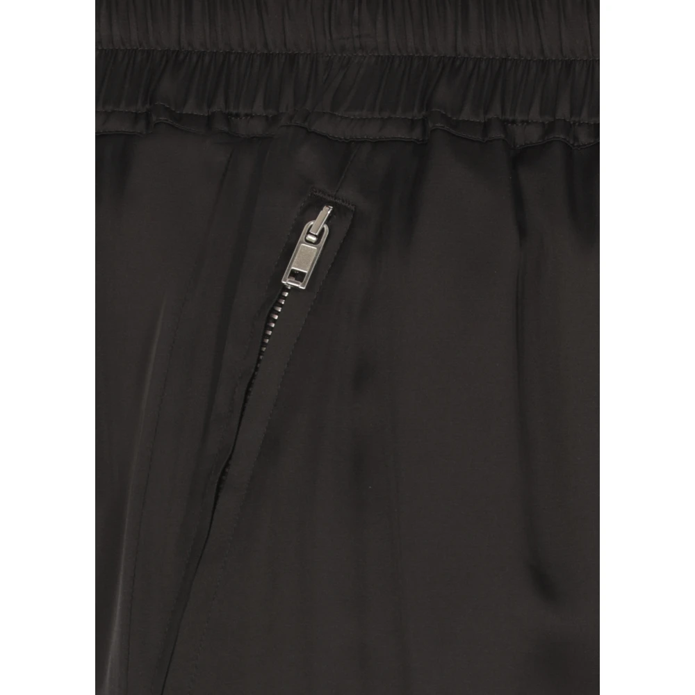 Rick Owens Zwarte elastische taille viscose blend broek Black Dames