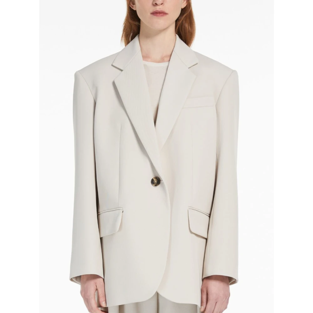 Max Mara Weekend Oversized Blazer in Beige Wollen Blend Beige Dames