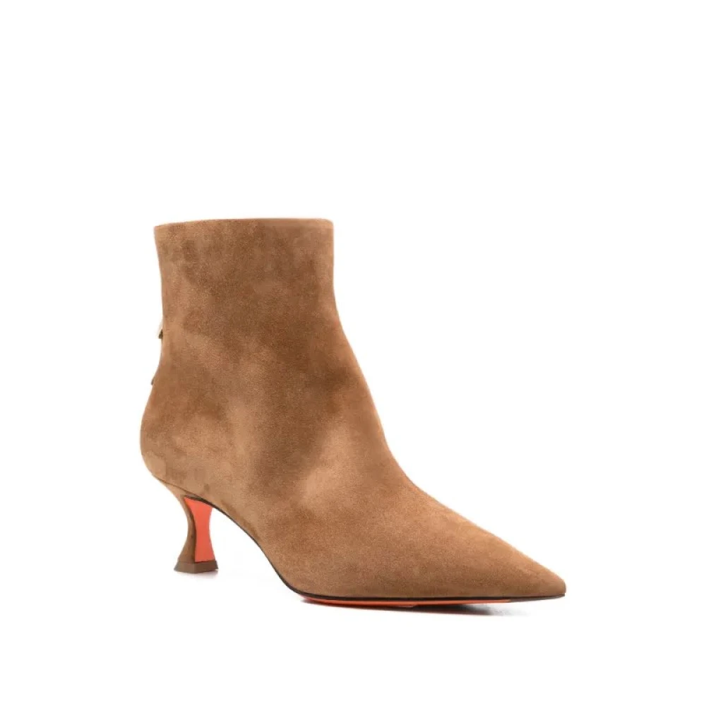 Santoni Women's Brown Ankle Boots - Heeled Boots - 7 Uk - Shoes