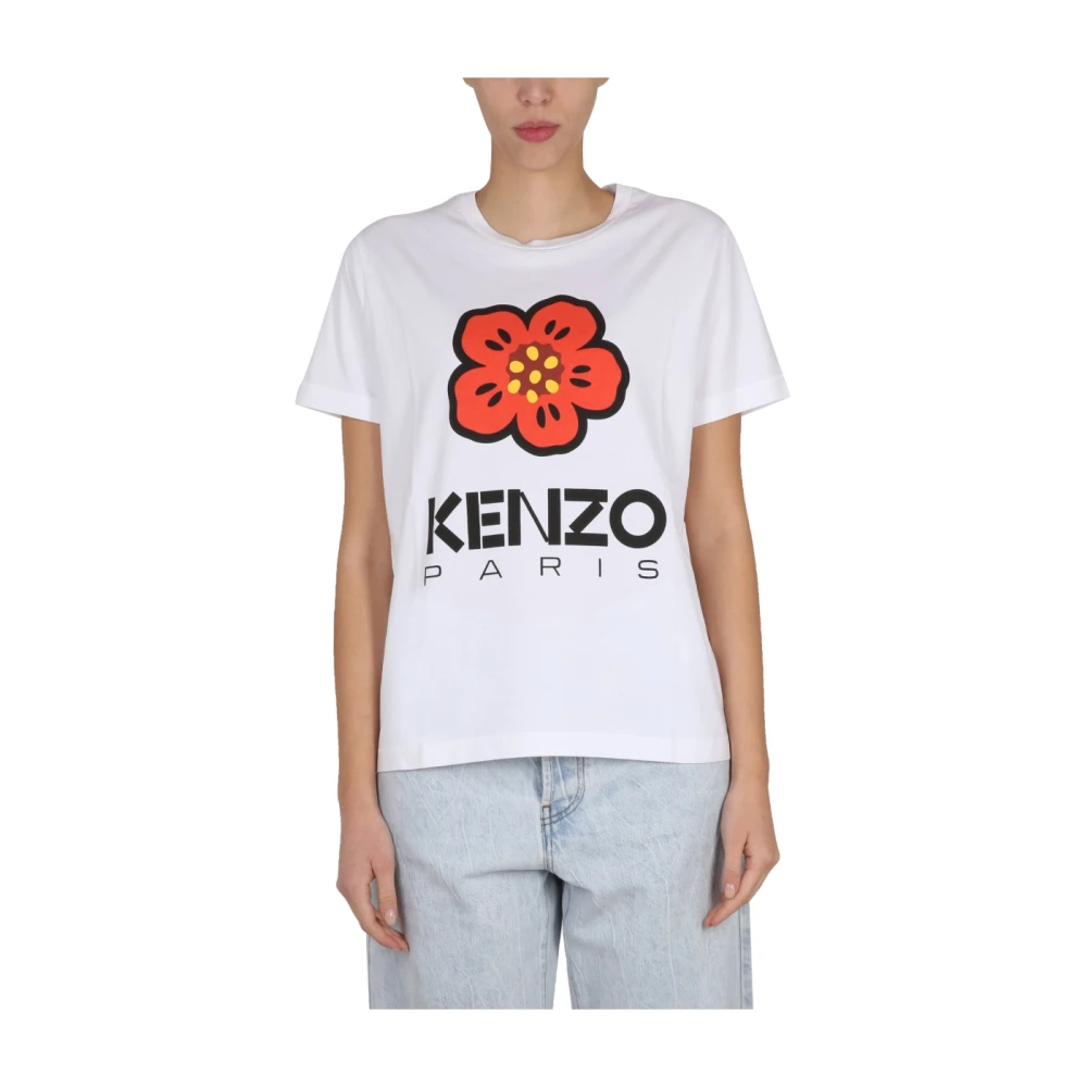 Kenzo Bloemen Loose Fit T-shirt White Dames