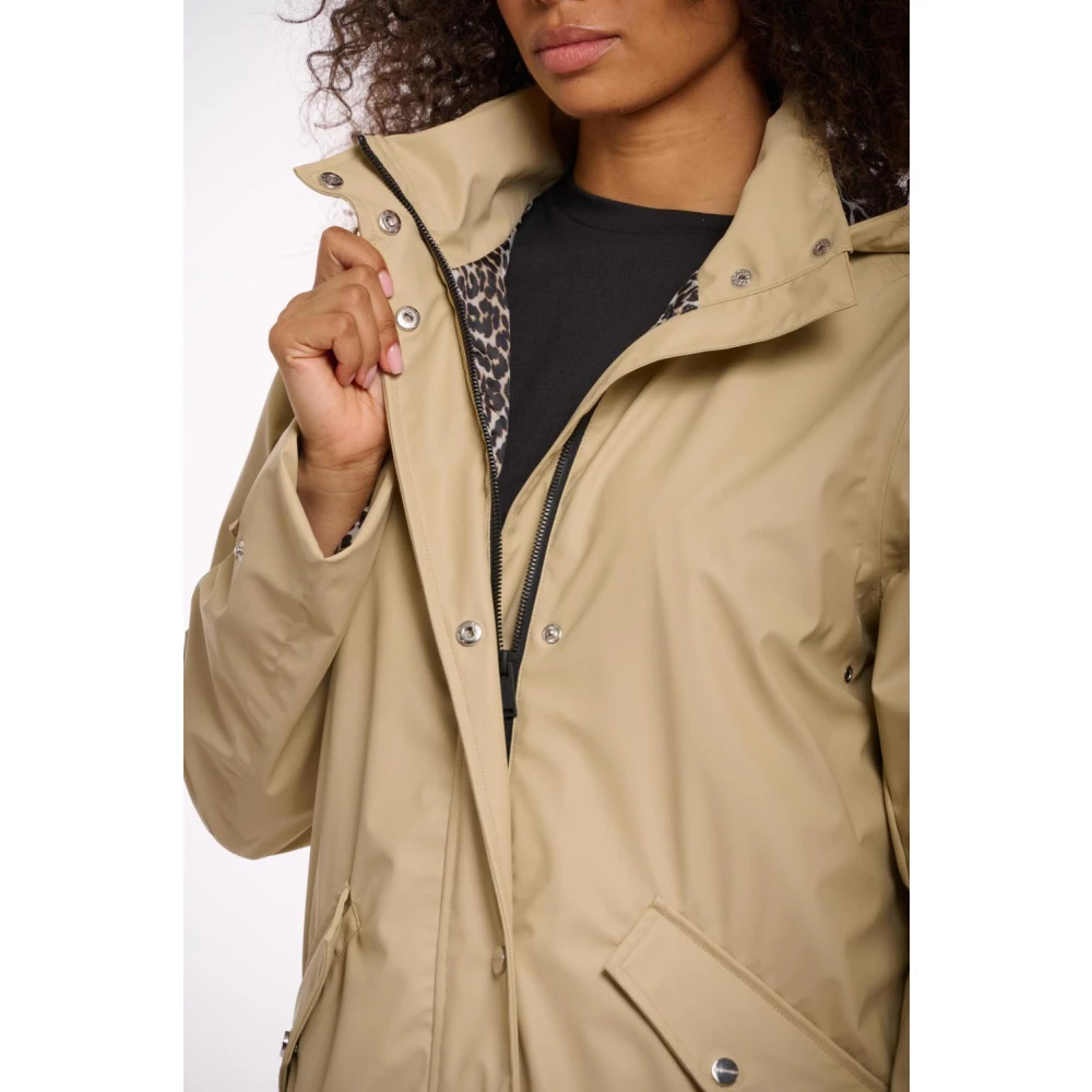 Rino&Pelle Lange Regenjas India Pale Camel Beige Dames