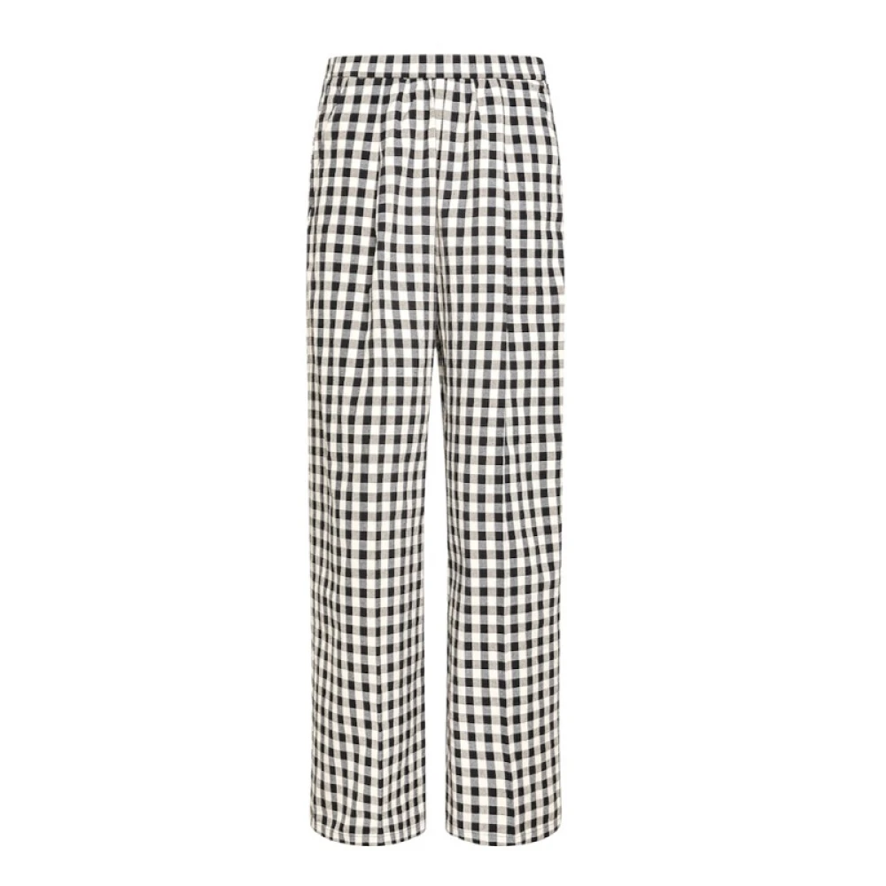 Forte Vichy Palazzo Wijde Pijpen Broek Black Dames