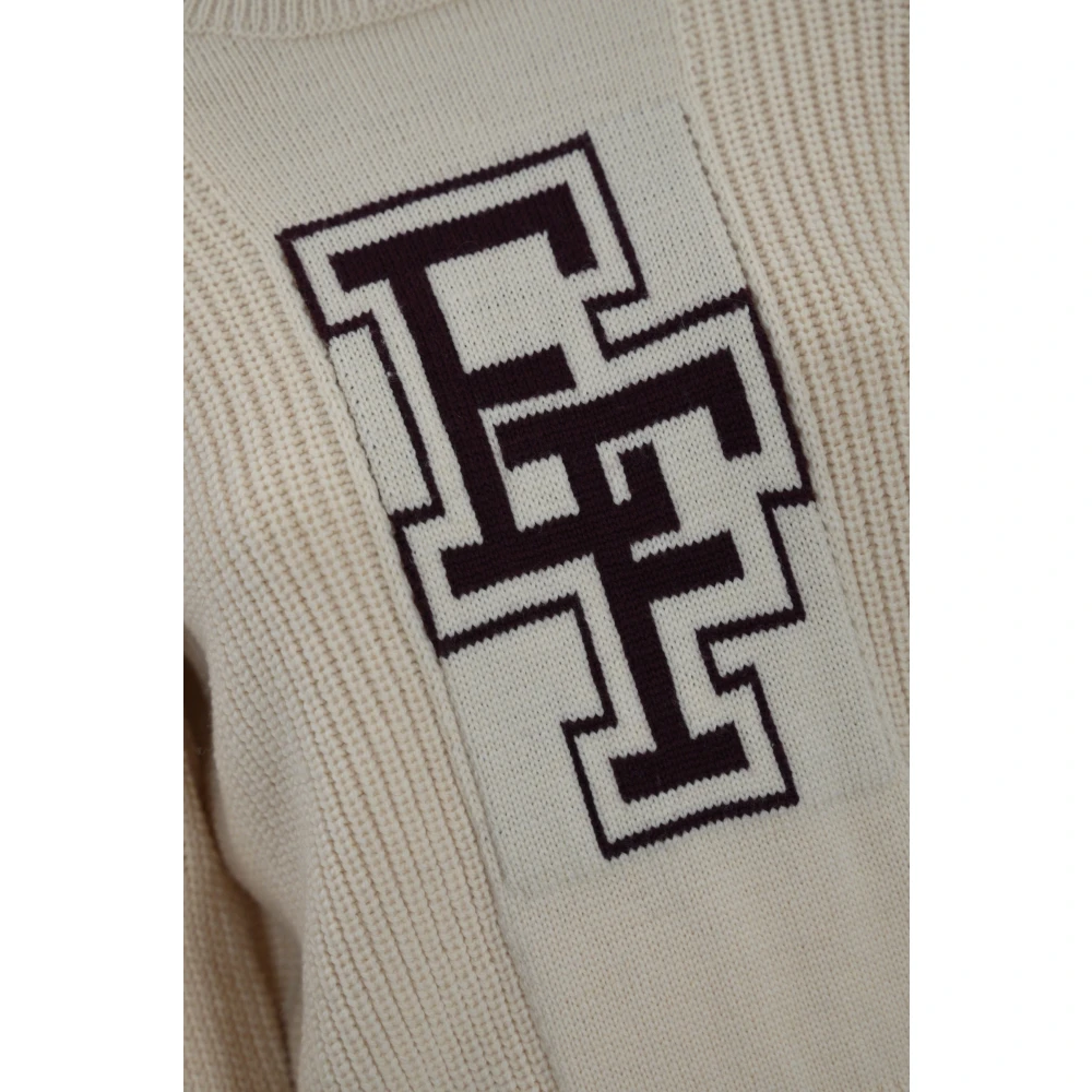 Elisabetta Franchi Gevlochten wollen coltrui Beige Dames