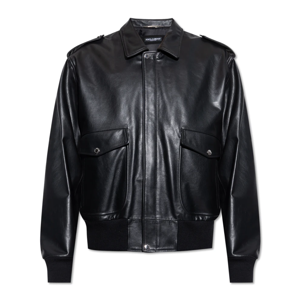 Dolce & Gabbana Uomo Nero - Giacca Di Pelle - Jackets - Xl