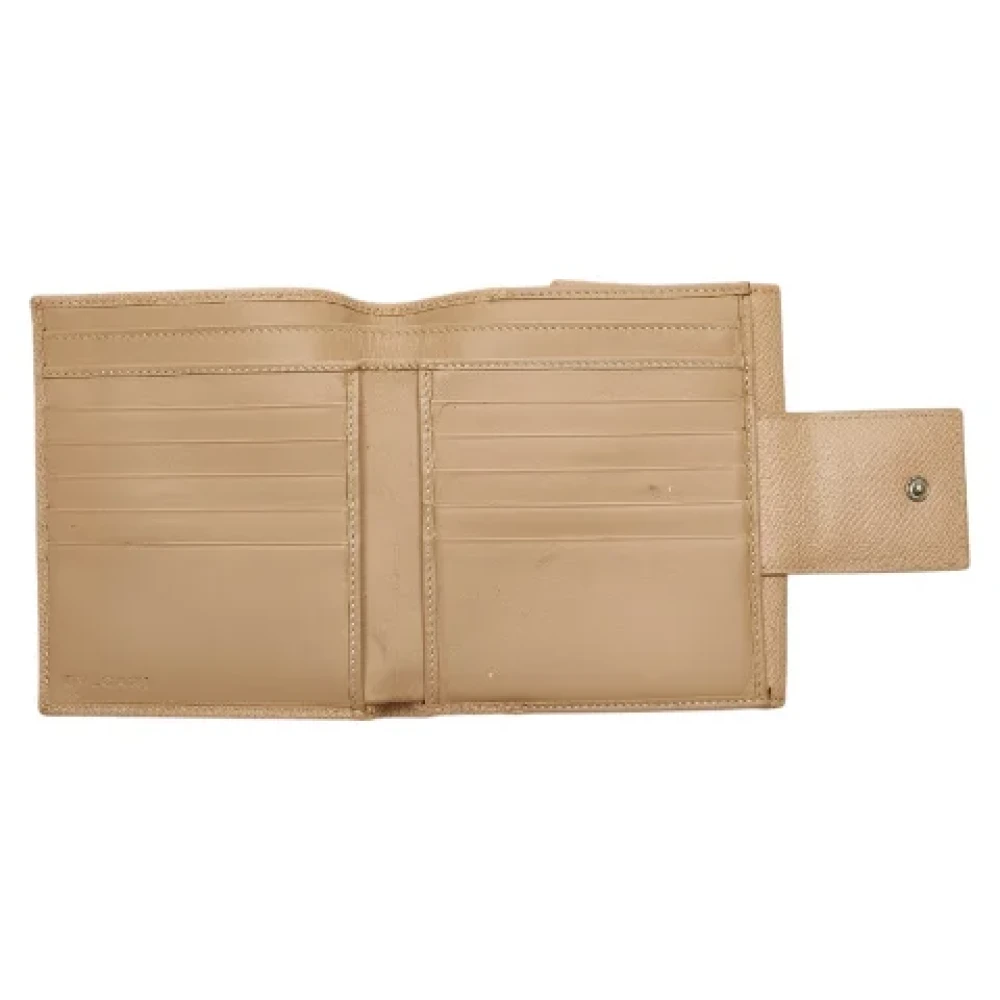 Bvlgari Vintage Pre-owned Leather wallets Beige Dames
