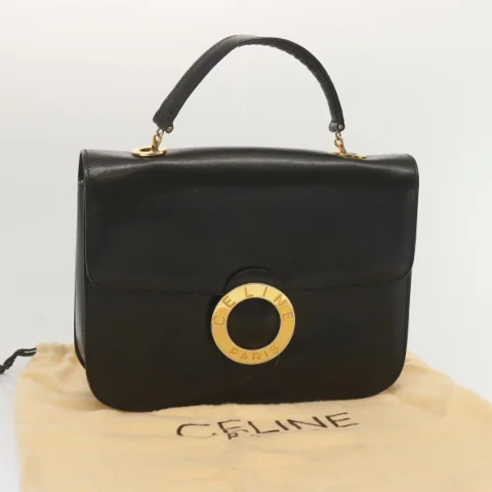 Celine Vintage Pre-owned Leather handbags Black Dames