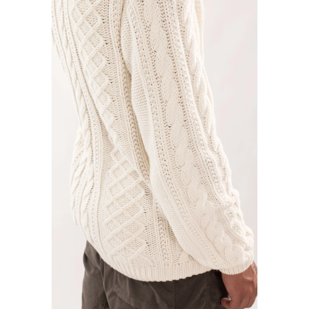 C.P. Company Intarsia Lamswol Gebreid White Heren
